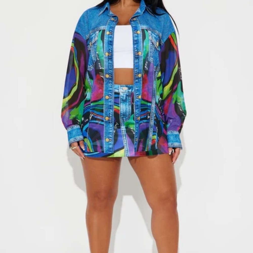 Fashion Nova Multicolor Mini Skirt